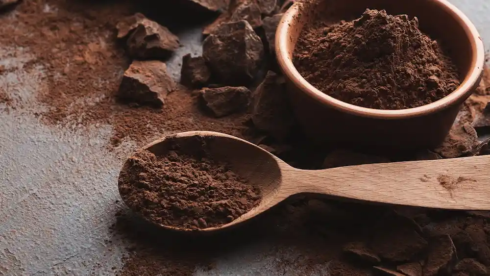 Cocoa powder on a table health benefits