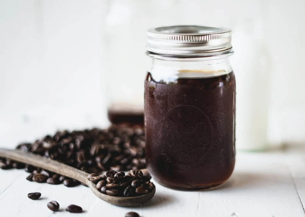 Cold brew coffee in mason jar