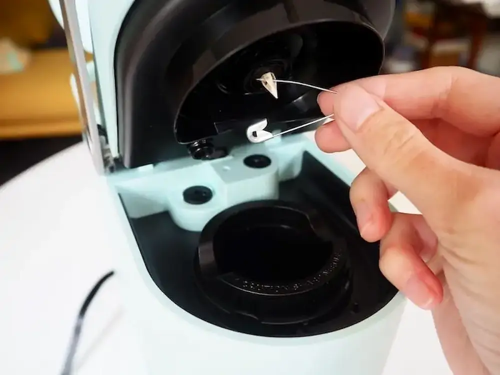 clean keurig needle with a safety pin