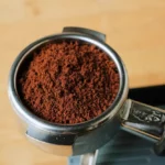 Coffee grounds in a portafilter