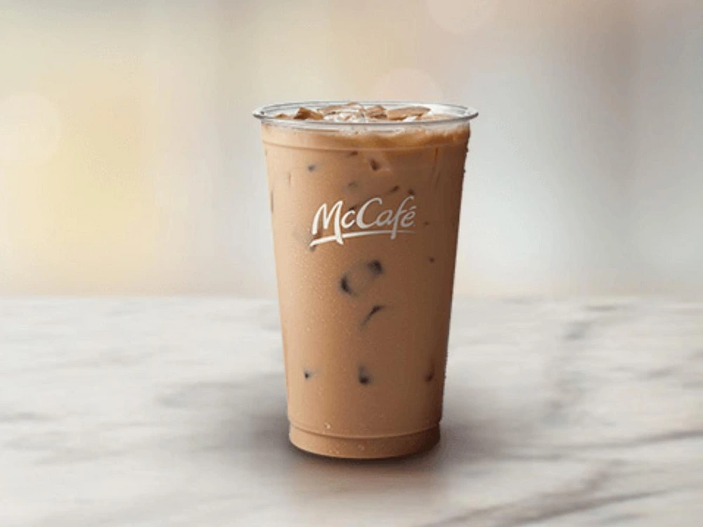 McCafe iced coffee in a cup